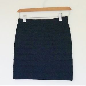 Black knit pencil skirt
